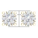 0.50 Carat (Ctw) 14K Yellow Gold Round Cut White Diamond Round Shape Cluster Earrings 1/2 CT