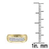 0.90 Carat (ctw) 10K Yellow Gold Princess Cut Diamond Men's Invisible Anniversary Wedding Band