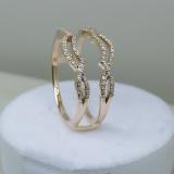 0.35 Carat (ctw) 10K Rose Gold Round Diamond Ladies Anniversary Wedding Band Enhancer Guard Double Ring 1/3 CT