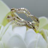 0.35 Carat (ctw) 10K Yellow Gold Round Diamond Ladies Anniversary Wedding Band Enhancer Guard Double Ring 1/3 CT