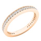 0.35 Carat (ctw) 18K Rose Gold Round Cubic Zirconia Ladies Eternity Anniversary Stackable Ring Wedding Band 1/3 CT