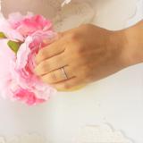0.13 Carat (ctw) 10K White Gold Baguette Cut White Diamond Ladies Stackable Anniversary Wedding Band