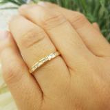 0.13 Carat (ctw) 10K Yellow Gold Baguette Cut White Diamond Ladies Stackable Anniversary Wedding Band