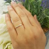 0.13 Carat (ctw) 10K Yellow Gold Baguette Cut White Diamond Ladies Stackable Anniversary Wedding Band