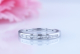 0.13 Carat (ctw) 14K White Gold Baguette Cut White Diamond Ladies Stackable Anniversary Wedding Band