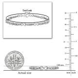 Round White Diamond Infinity Style Twin Heart Bracelet For Women (0.12 ctw Color I-J Clarity I2-I3) in 925 Sterling Silver