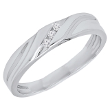 0.03 Carat (ctw) Sterling Silver Round Cut White Diamond Men's Anniversary Wedding Band