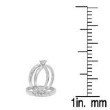 0.06 Carat (ctw) 18K White Gold Round Cut Diamond Men & Women's Engagement Ring Trio Bridal Set
