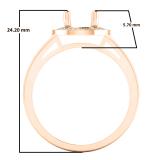 0.10 Carat (ctw) 14K Rose Gold Round Cut White Diamond Ladies Bridal Split Shank Semi Mount Engagement Ring 1/10 CT (No Center Stone)