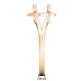 0.10 Carat (ctw) 14K Rose Gold Round Cut White Diamond Ladies Bridal Split Shank Semi Mount Engagement Ring 1/10 CT (No Center Stone)