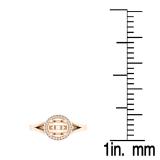 0.10 Carat (ctw) 14K Rose Gold Round Cut White Diamond Ladies Bridal Split Shank Semi Mount Engagement Ring 1/10 CT (No Center Stone)