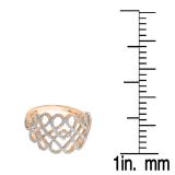 0.35 Carat (ctw) 10K Rose Gold Round White Diamond Ladies Infinity Crossover Swirl Cocktail Right Hand Ring 1/3 CT