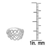 0.35 Carat (ctw) 10K White Gold Round White Diamond Ladies Infinity Crossover Swirl Cocktail Right Hand Ring 1/3 CT