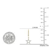 0.15 Carat (ctw) 10K Yellow Gold Round Cut White Diamond Ladies Star Shape Fashion Dangling Earrings