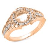 0.25 Carat (ctw) 10K Rose Gold Round White Diamond Ladies Split Shank Semi Mount Bridal Engagement Ring 1/4 CT (No Center Stone)