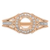 0.25 Carat (ctw) 10K Rose Gold Round White Diamond Ladies Split Shank Semi Mount Bridal Engagement Ring 1/4 CT (No Center Stone)