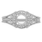 0.25 Carat (ctw) 10K White Gold Round White Diamond Ladies Split Shank Semi Mount Bridal Engagement Ring 1/4 CT (No Center Stone)