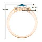 0.40 Carat (ctw) 10K Rose Gold Round Blue & Baguette Cut White Diamond Ladies Cluster Flower Right Hand Ring