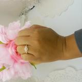 0.50 Carat (ctw) 10K Rose Gold Round Champagne & White Diamond Ladies 3 Stone Swirl Halo Style Vintage Bridal Engagement Ring 1/2 CT