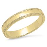 10K Yellow Gold Men's Ring Wedding Band Edged Plain Shiny Polished Traditional Fit