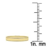 10K Yellow Gold Men's Ring Wedding Band Edged Plain Shiny Polished Traditional Fit