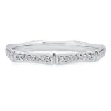 0.15 Carat (ctw) 10K White Gold Round White Diamond Ladies Vintage Style Anniversary Wedding Eternity Stackable Band