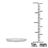 0.15 Carat (ctw) 10K White Gold Round White Diamond Ladies Vintage Style Anniversary Wedding Eternity Stackable Band