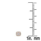 0.40 Carat (ctw) 18K Rose Gold Round White Diamond Ladies Cluster Style Stud Earrings