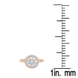4.20 Carat (ctw) 10K Rose Gold Round Cut White Cubic Zirconia Ladies Bridal Halo Vintage Style Engagement Ring