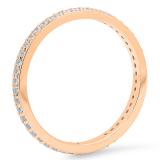 0.70 Carat (ctw) 10K Rose Gold Round White Cubic Zirconia Ladies Eternity Anniversary Stackable Ring Wedding Band 3/4 CT