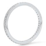 0.70 Carat (ctw) 10K White Gold Round White Cubic Zirconia Ladies Eternity Anniversary Stackable Ring Wedding Band 3/4 CT