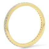 0.70 Carat (ctw) 14K Yellow Gold Round White Cubic Zirconia Ladies Eternity Anniversary Stackable Ring Wedding Band 3/4 CT