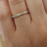 0.70 Carat (ctw) 14K Yellow Gold Round White Cubic Zirconia Ladies Eternity Anniversary Stackable Ring Wedding Band 3/4 CT