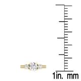 3.15 Carat (ctw) 10K Yellow Gold Round Cut White Cubic Zirconia Ladies Bridal 3 Stone Engagement Ring