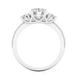 3.15 Carat (ctw) 14K White Gold Round Cut White Cubic Zirconia Ladies Bridal 3 Stone Engagement Ring