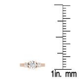 3.15 Carat (ctw) 18K Rose Gold Round Cut White Cubic Zirconia Ladies Bridal 3 Stone Engagement Ring