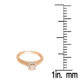 0.12 Carat (ctw) 14K Rose Gold Round Diamond Ladies Bridal Cluster Promise Engagement Ring