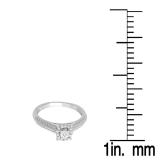 0.12 Carat (ctw) 14K White Gold Round Diamond Ladies Bridal Cluster Promise Engagement Ring