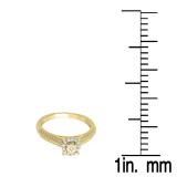 0.12 Carat (ctw) 14K Yellow Gold Round Diamond Ladies Bridal Cluster Promise Engagement Ring