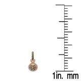 0.55 Carat (ctw) 18K Rose Gold Round Cut Champagne & White Diamond Ladies Cluster Style Dangling Drop Earrings 1/2 ct