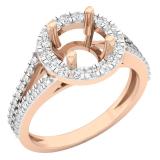 0.50 Carat (ctw) 10K Rose Gold Round Diamond Ladies Split Shank Bridal Semi Mount Engagement Ring 1/2 CT (No Center Stone)