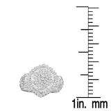 1.55 Carat (ctw) 10K White Gold Round & Tapered Cut White Diamond Ladies Cluster Right Hand Ring 1 1/2 CT