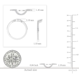 0.15 Carat (ctw) 10K White Gold Round Cut Diamond Ladies Anniversary Wedding Stackable Band Contour Guard Ring