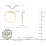 0.15 Carat (ctw) 10K Yellow Gold Round Cut Diamond Ladies Anniversary Wedding Stackable Band Contour Guard Ring