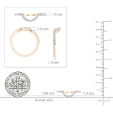 0.15 Carat (ctw) 14K Rose Gold Round Cut Diamond Ladies Anniversary Wedding Stackable Band Contour Guard Ring