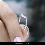 0.15 Carat (ctw) 18K White Gold Round Cut Diamond Ladies Anniversary Wedding Stackable Band Contour Guard Ring
