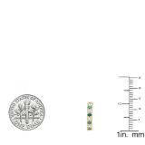 0.35 Carat (ctw) 10K Yellow Gold Round White & Blue Diamond Ladies Fine Dainty Hoop Earrings 1/3 CT
