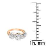 1.05 Carat (ctw) 14K Rose Gold Round Cut White Diamond Ladies Flower Right Hand Ring 1 CT