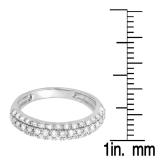 0.43 Carat (ctw) 10K White Gold Round White Diamond Ladies Anniversary Wedding Band Stackable Ring
