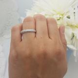 0.43 Carat (ctw) 10K White Gold Round White Diamond Ladies Anniversary Wedding Band Stackable Ring
